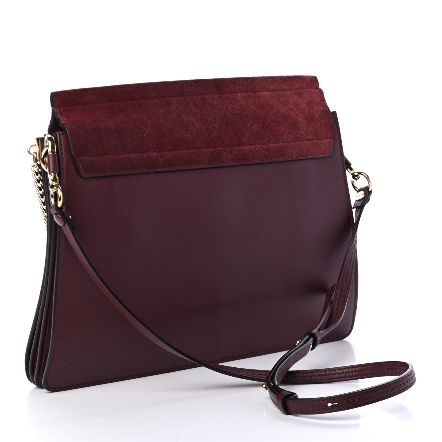 Calfskin Suede Medium Faye Shoulder Bag Plum Purple