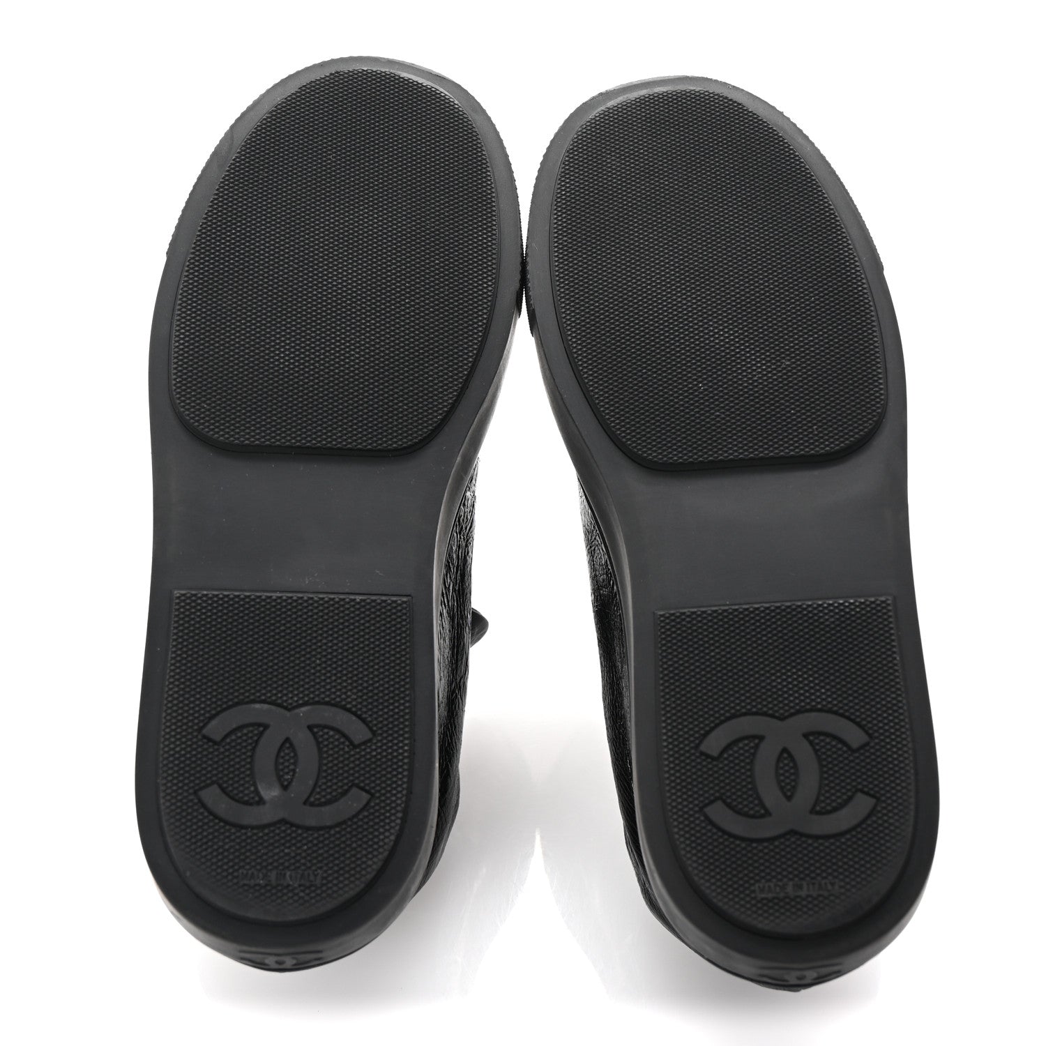 Chanel Crumpled Calfskin Womens CC Bow Sneakers 36.5 Black 6 of 9
