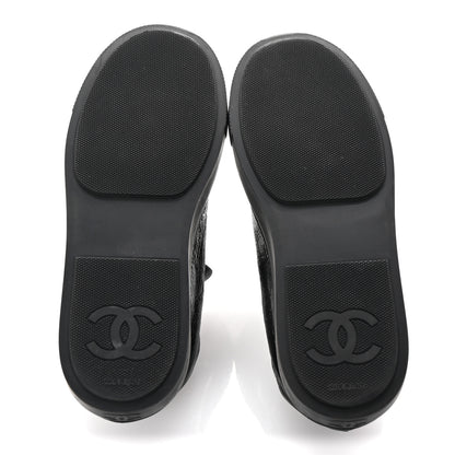 Chanel Crumpled Calfskin Womens CC Bow Sneakers 36.5 Black 6 of 9