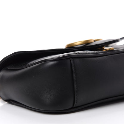 Gucci Calfskin Matelasse Mini GG Marmont Shoulder Bag Black 7 of 11
