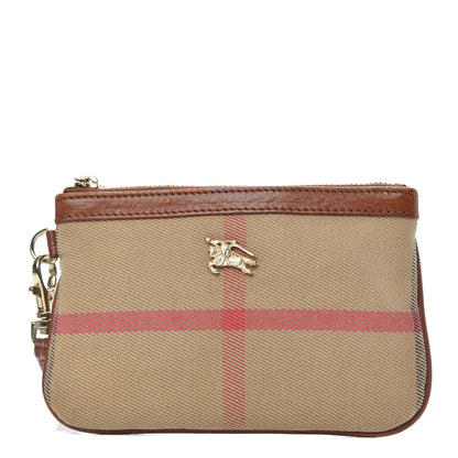 Burberry House Check Zip Wristlet Pouch Brown 1 of 8
