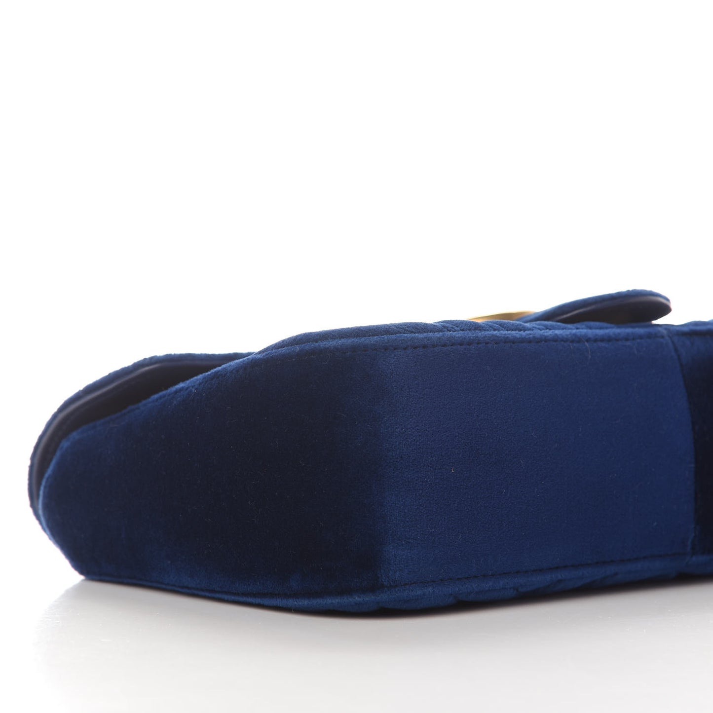 Velvet Matelasse Small GG Marmont Shoulder Bag Cobalt Blue