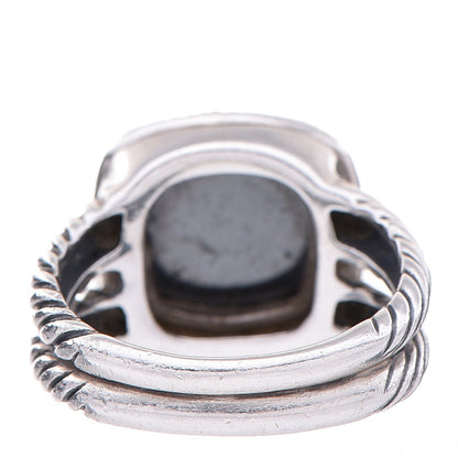 David Yurman Sterling Silver Diamond Hematite 11mm Albion Ring 58 8.25 3 of 4