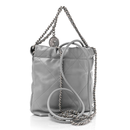 Chanel Shiny Calfskin Quilted Mini Chanel 22 Grey 3 of 10