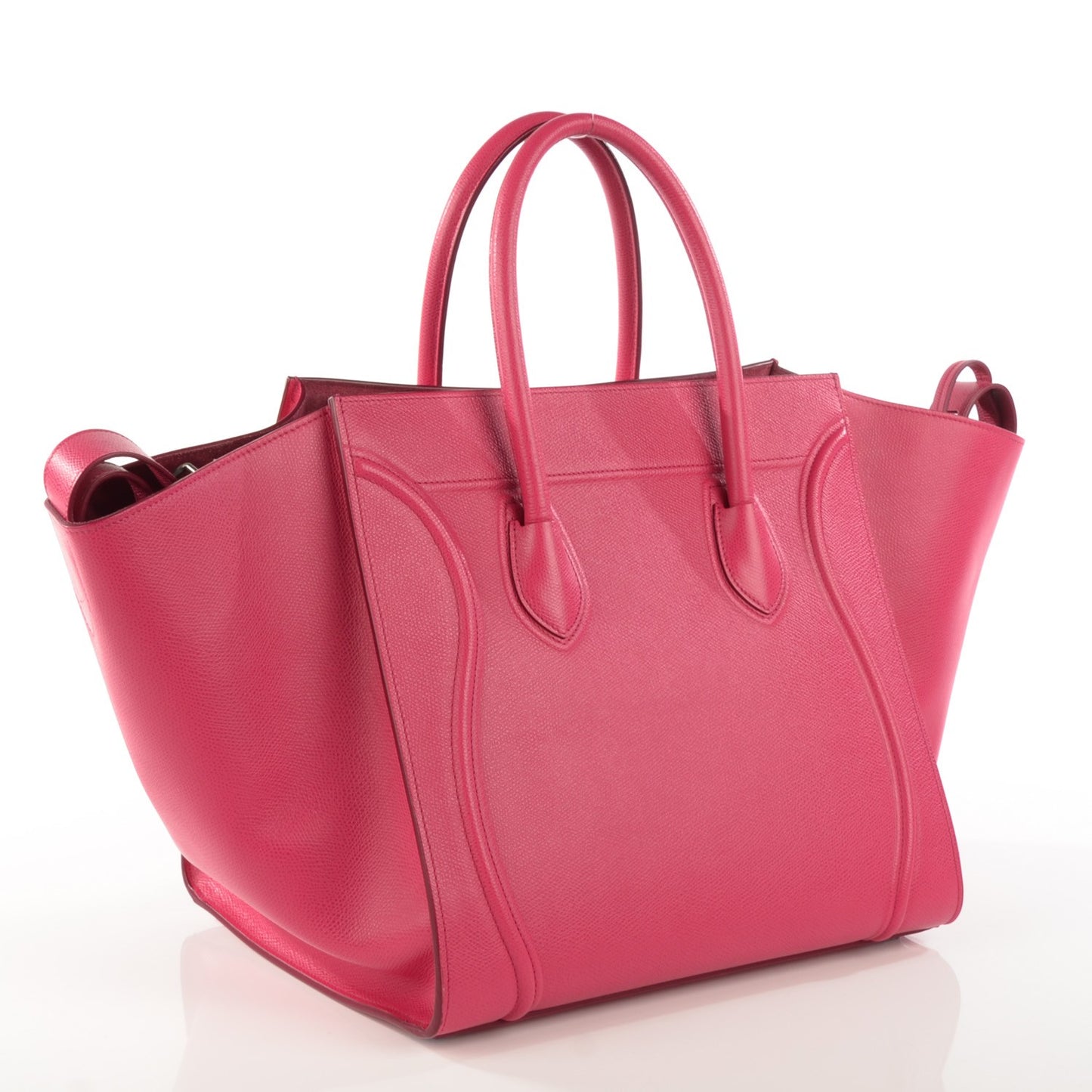 Grained Calfskin Medium Phantom Luggage Fuchsia