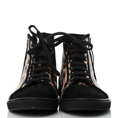 Louis Vuitton Calfskin Leopard Print Suede Stephen Sprouse High Top Sneakers 37 2 of 9