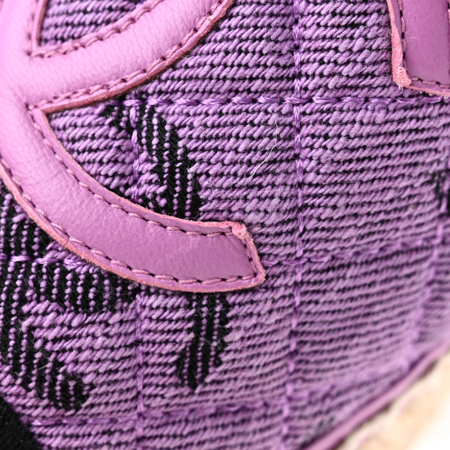 Chanel Cotton Jacquard Grosgrain CC Print Espadrilles 38 Purple Black 9 of 11