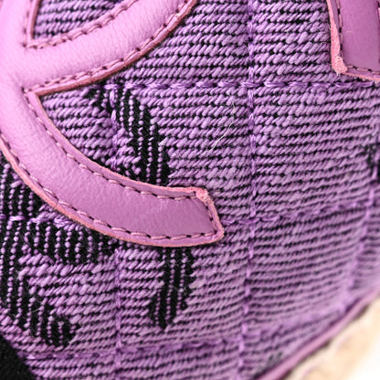 Chanel Cotton Jacquard Grosgrain CC Print Espadrilles 38 Purple Black 9 of 11