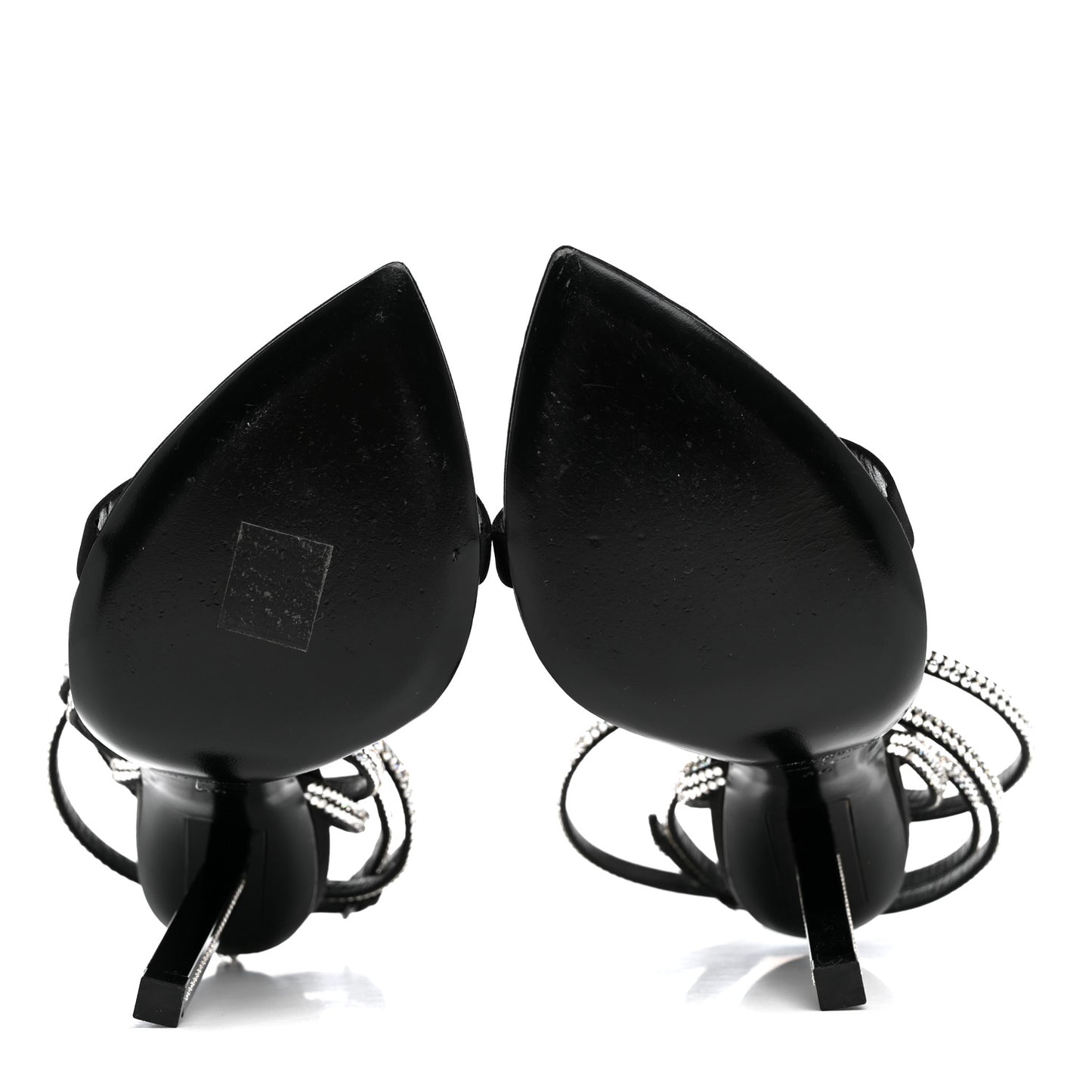 Satin Crystal Ava 105 Sandals 36 Black