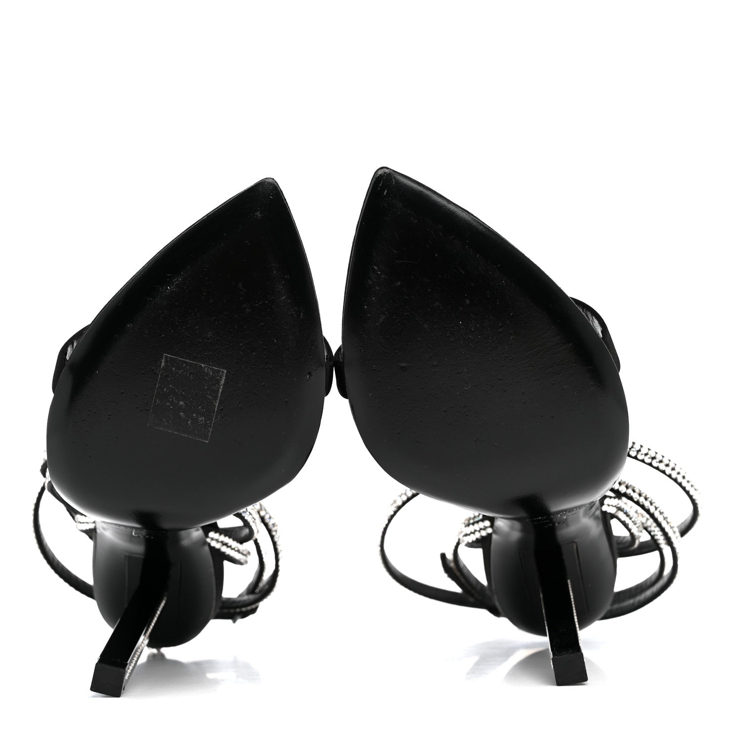 Saint Laurent Satin Crystal Ava 105 Sandals 36 Black 6 of 13