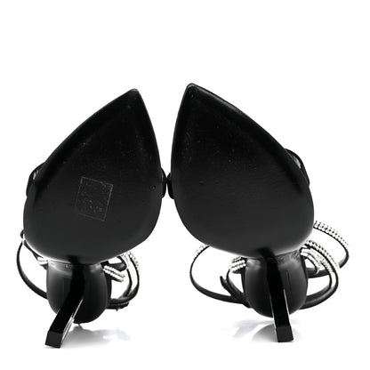 Saint Laurent Satin Crystal Ava 105 Sandals 36 Black 6 of 13