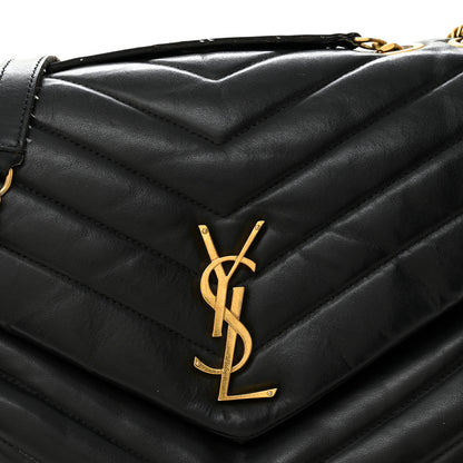 Saint Laurent Calfskin Y Quilted Monogram Medium Loulou Chain Satchel Black 8 of 11