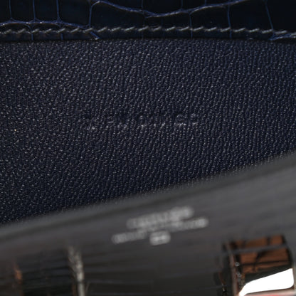 Hermes Shiny Alligator Enamel Constance Wallet Bleu Marine 7 of 7