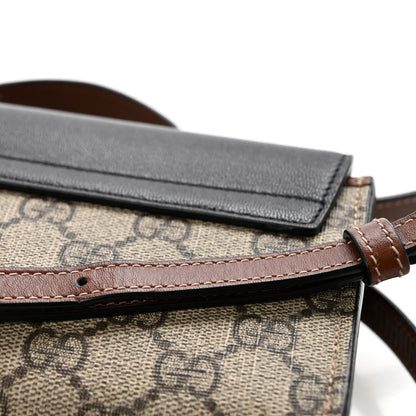 Gucci GG Supreme Monogram Calfskin Mini Padlock Top Handle Shoulder Bag Beige Black Cuir 13 of 14