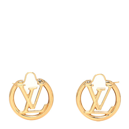 Louis Vuitton Metal Small Louise Hoop Earrings Gold 1 of 4