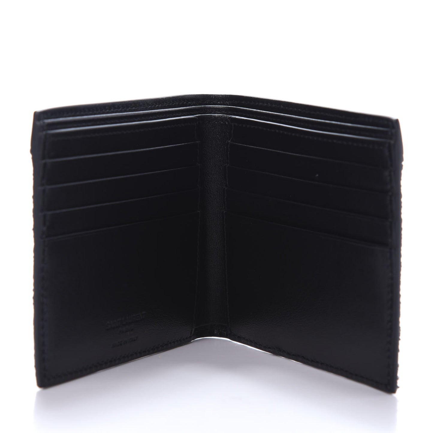 Calfskin Sequin Bifold Wallet Gunmetal