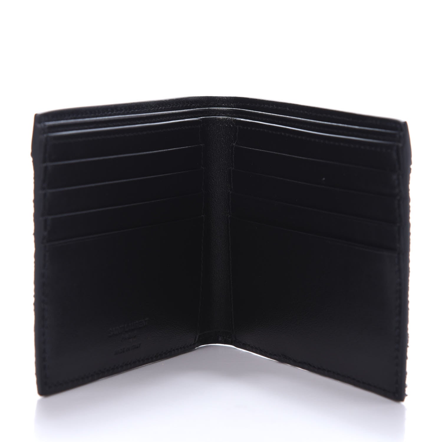 Saint Laurent Calfskin Sequin Bifold Wallet Gunmetal 5 of 7