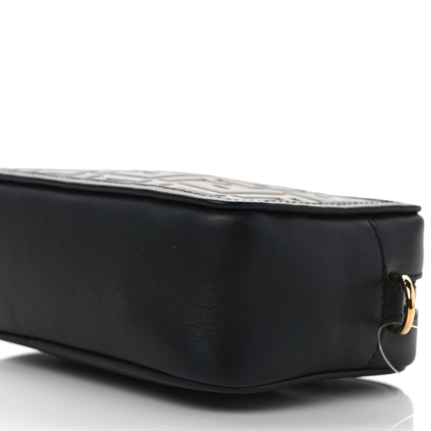 Fendi Vitello Century Bi-Color FF 1974 Embossed Mini Camera Case Maya Black 9 of 9