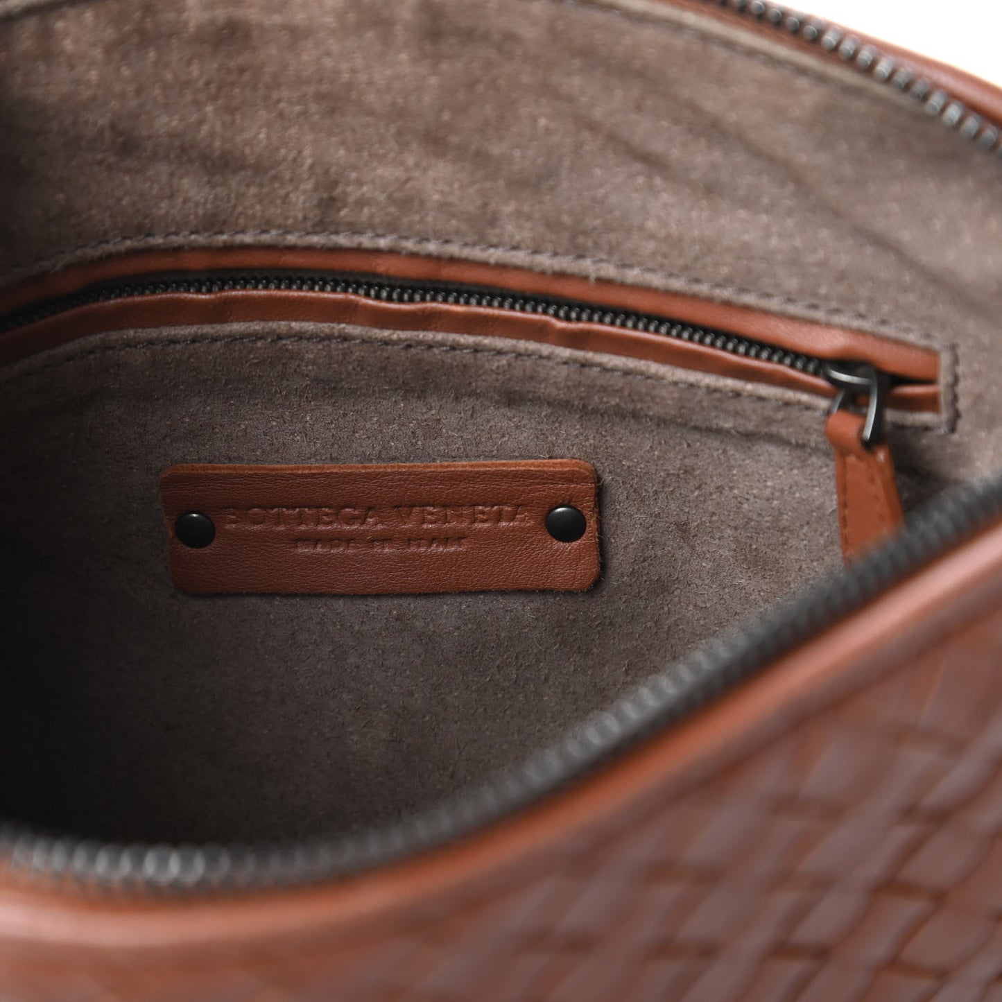 Nappa Intrecciato Pillow Crossbody Messenger Dark Calvados
