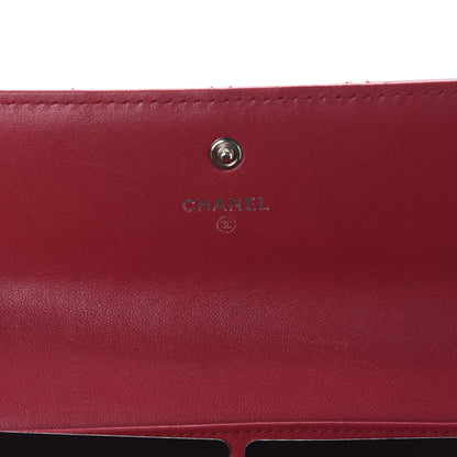Chanel Calfskin Diamond Stitch Large Gusset Flap Wallet Dark Pink 6 of 7
