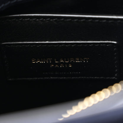 Saint Laurent Suede Calfskin Y Quilted Monogram Small Loulou Chain Satchel Deep Marine 6 of 10