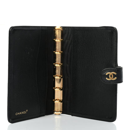 Chanel Goatskin Small Ring Agenda Planner Black 5 of 7