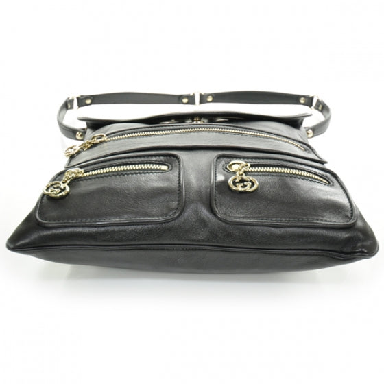 Leather Britt Messenger Bag Black