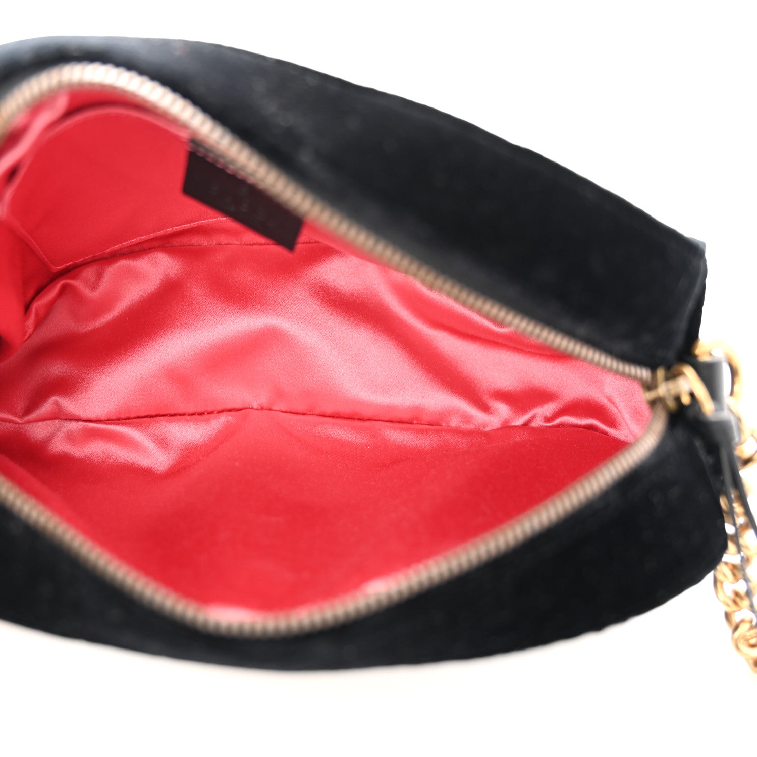 Gucci Velvet Matelasse Crystal Star Embroidered Small GG Marmont Chain Shoulder Bag Black 5 of 11