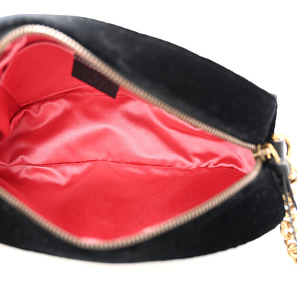 Gucci Velvet Matelasse Crystal Star Embroidered Small GG Marmont Chain Shoulder Bag Black 5 of 11