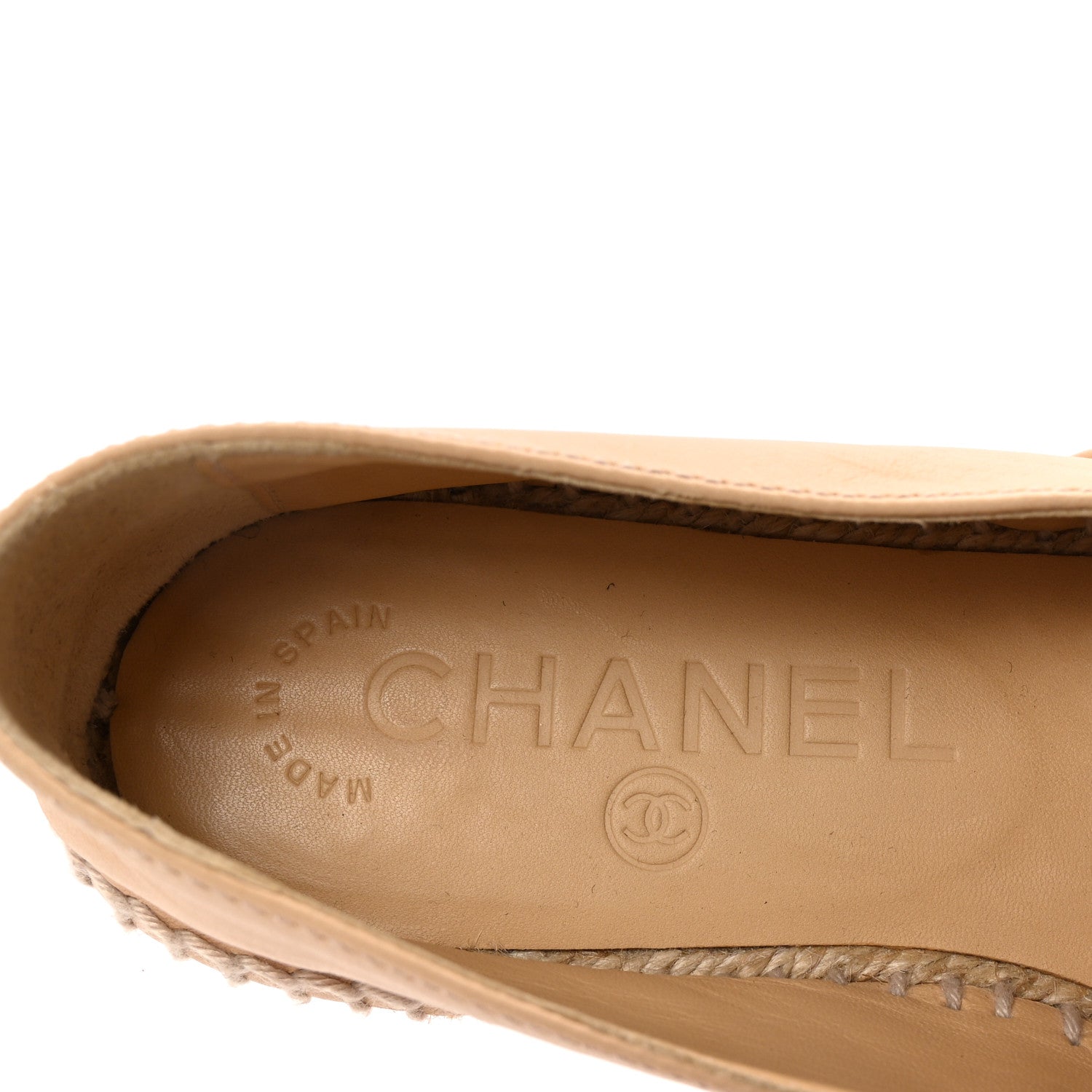 Chanel Lambskin CC Espadrilles 35 Beige Black 8 of 8