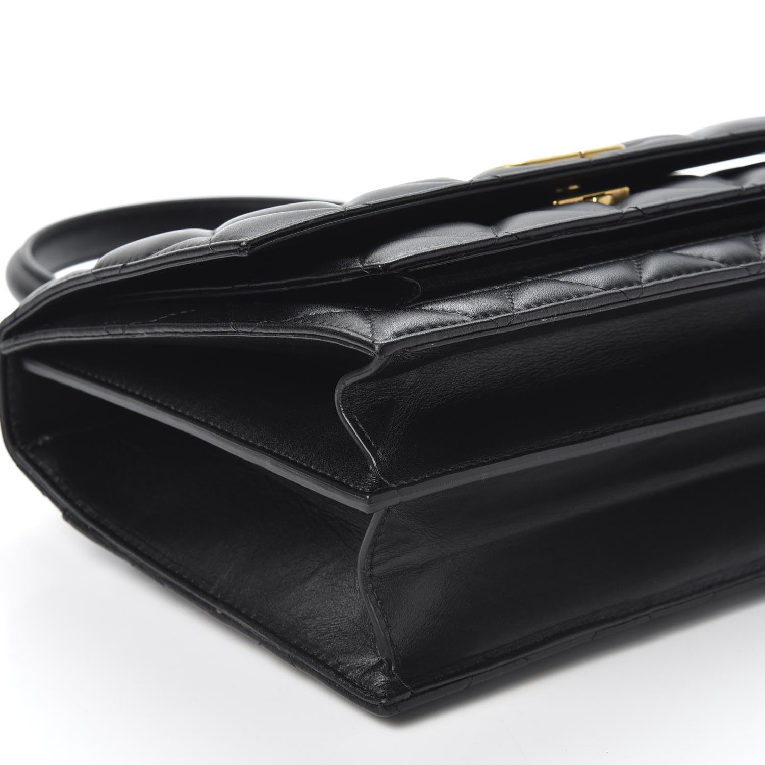 Balenciaga Nappa Calfskin Quilted Medium Sharp Top Handle Bag Black 5 of 8