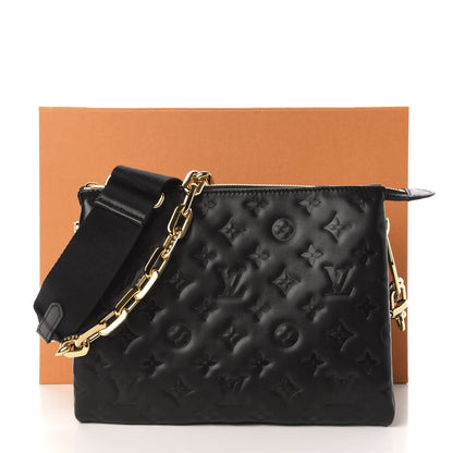 Louis Vuitton Lambskin Embossed Monogram Coussin PM Black 11 of 11