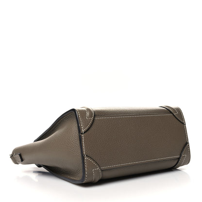 Celine Drummed Calfskin Nano Luggage Souris 4 of 13