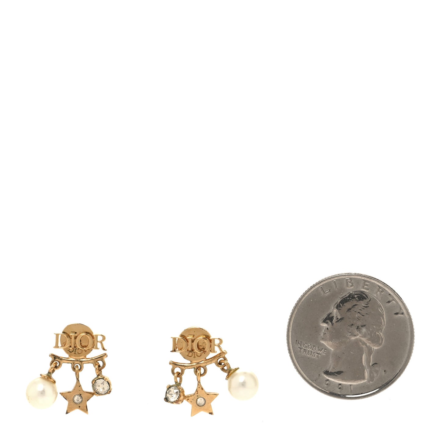 Pearl Crystal Dio(r)evolution Star Earrings Gold