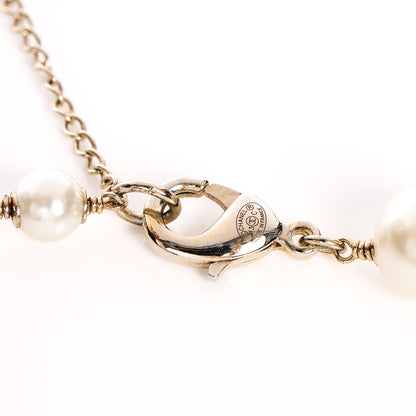 Chanel Pearl Bead Enamel CC Long Necklace Light Gold Black Ivory 4 of 4