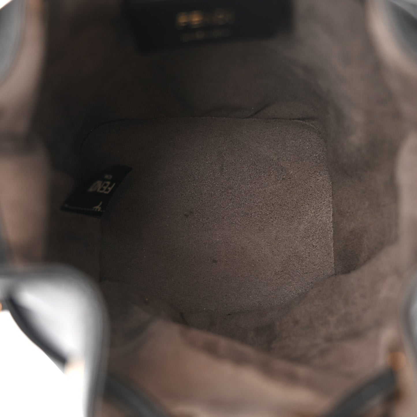 Vitello Century F is Fendi Eyebrow Monster Eyes Embossed Mini Mon Tresor Bucket Bag Black