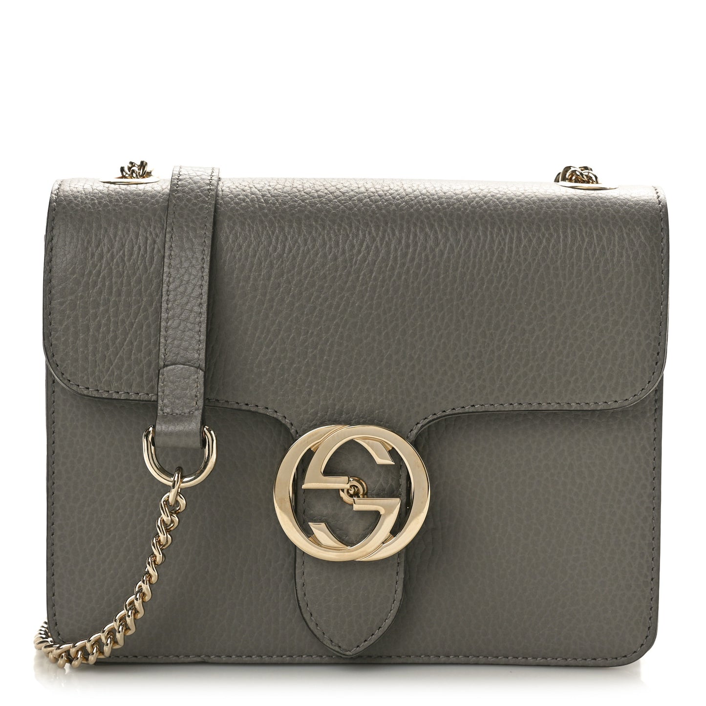 Dollar Calfskin Small Interlocking G Shoulder Bag Loess