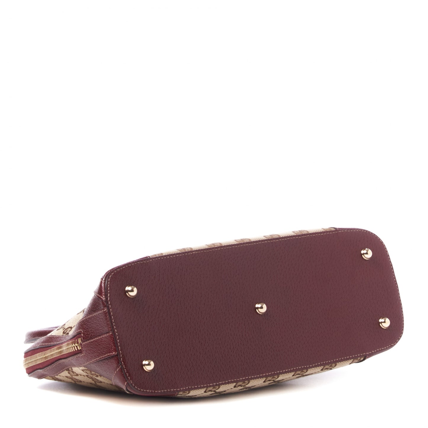 FF Monogram Medium Horsebit Nail Dome Bag Burgundy