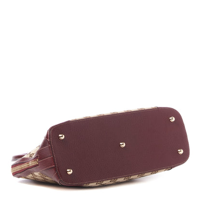 Gucci FF Monogram Medium Horsebit Nail Dome Bag Burgundy 3 of 8