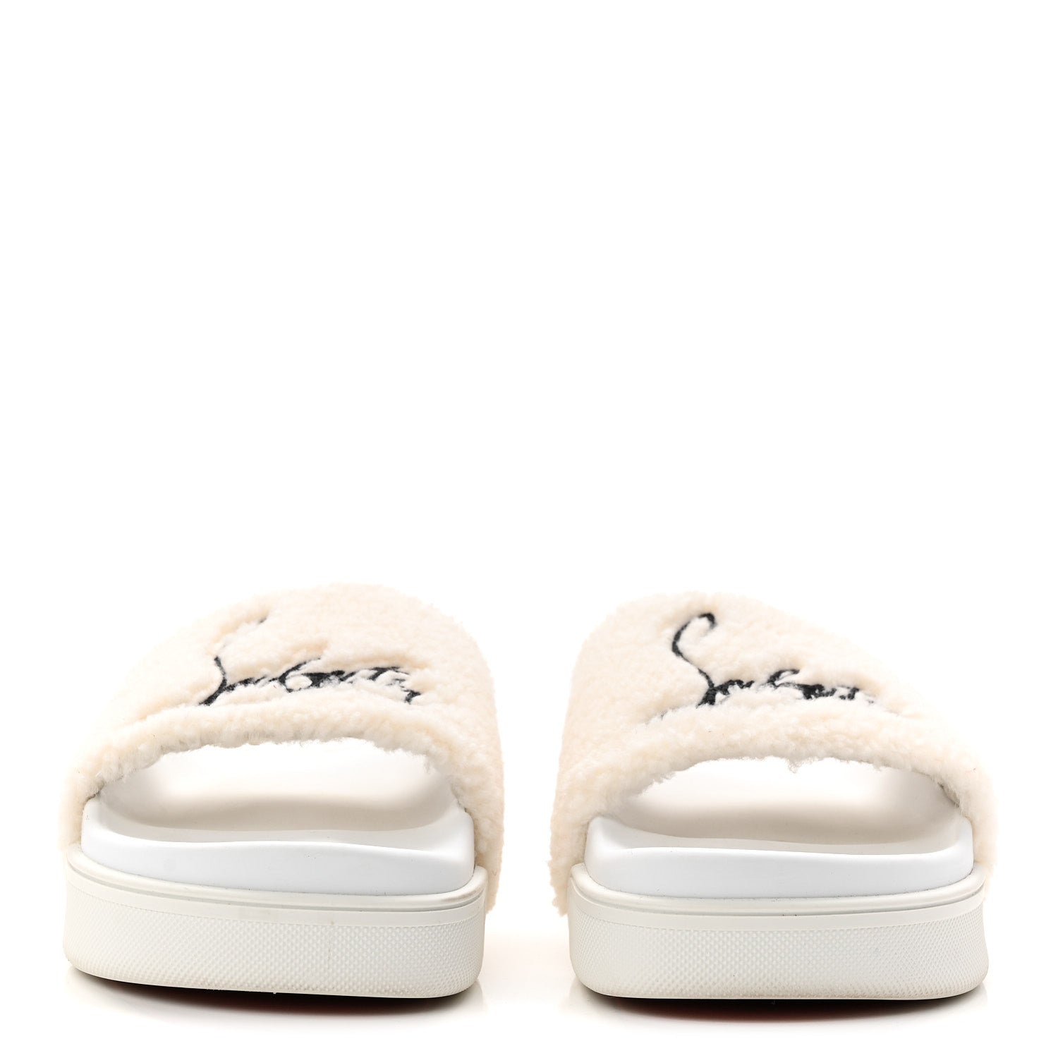 Christian Louboutin Faux Shearling Embroidered Pool Donna Flat