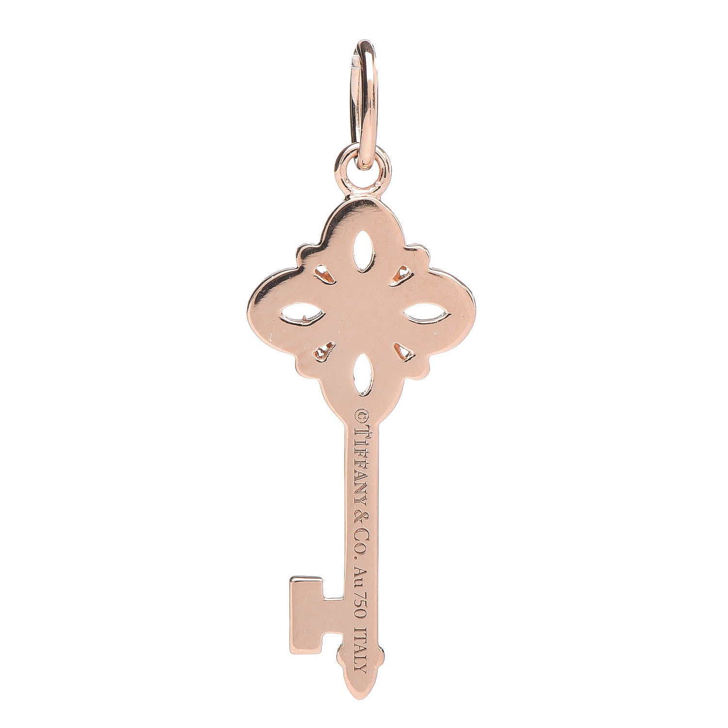 Tiffany 18K Rose Gold Diamond Mini Victoria Key Pendant 3 of 3