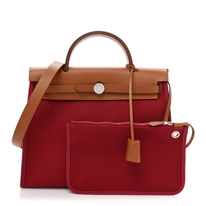Hermes Vache Hunter Toile Herbag Zip 31 PM Rubis 3 of 16