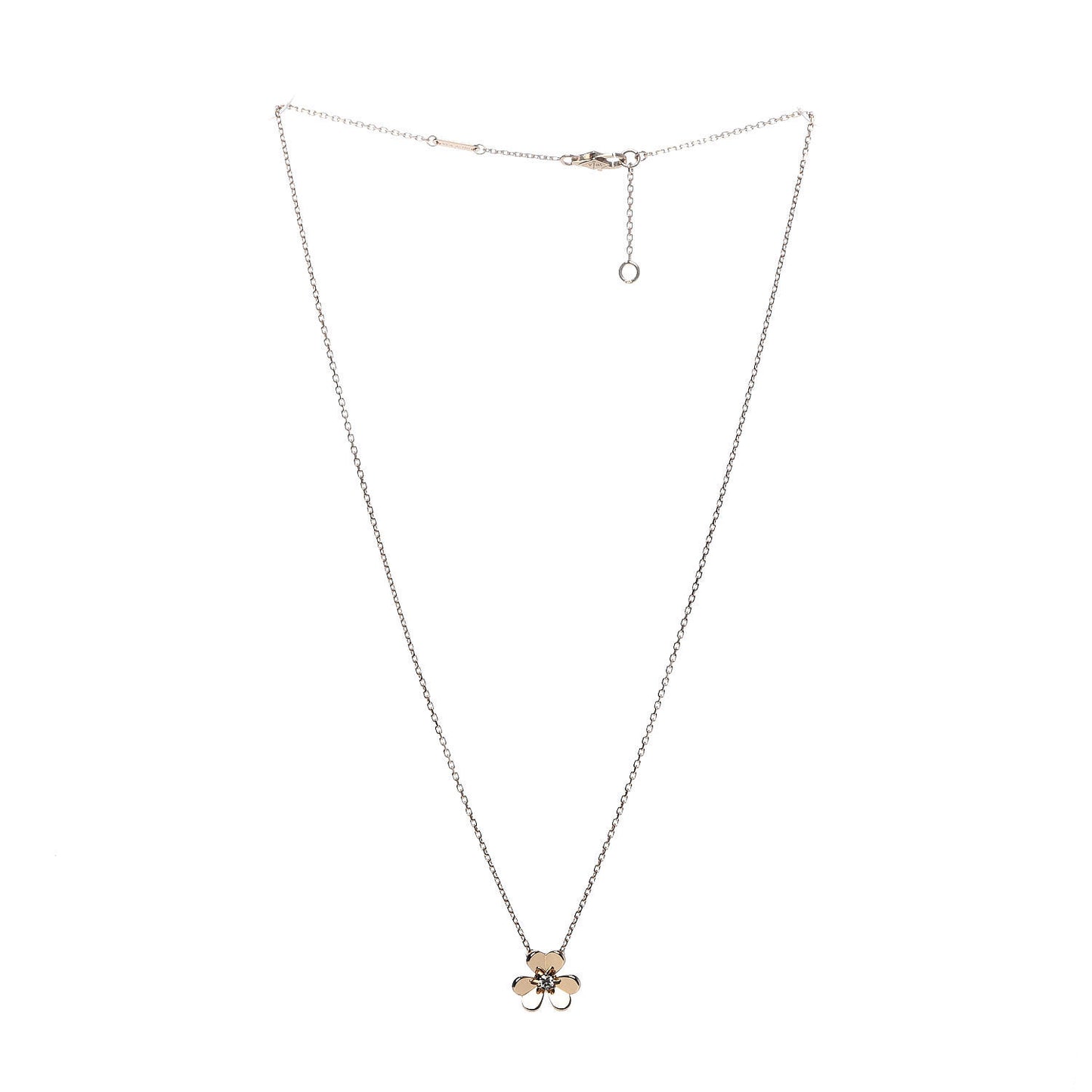 18K Yellow Gold Diamond Mini Frivole Pendant Necklace