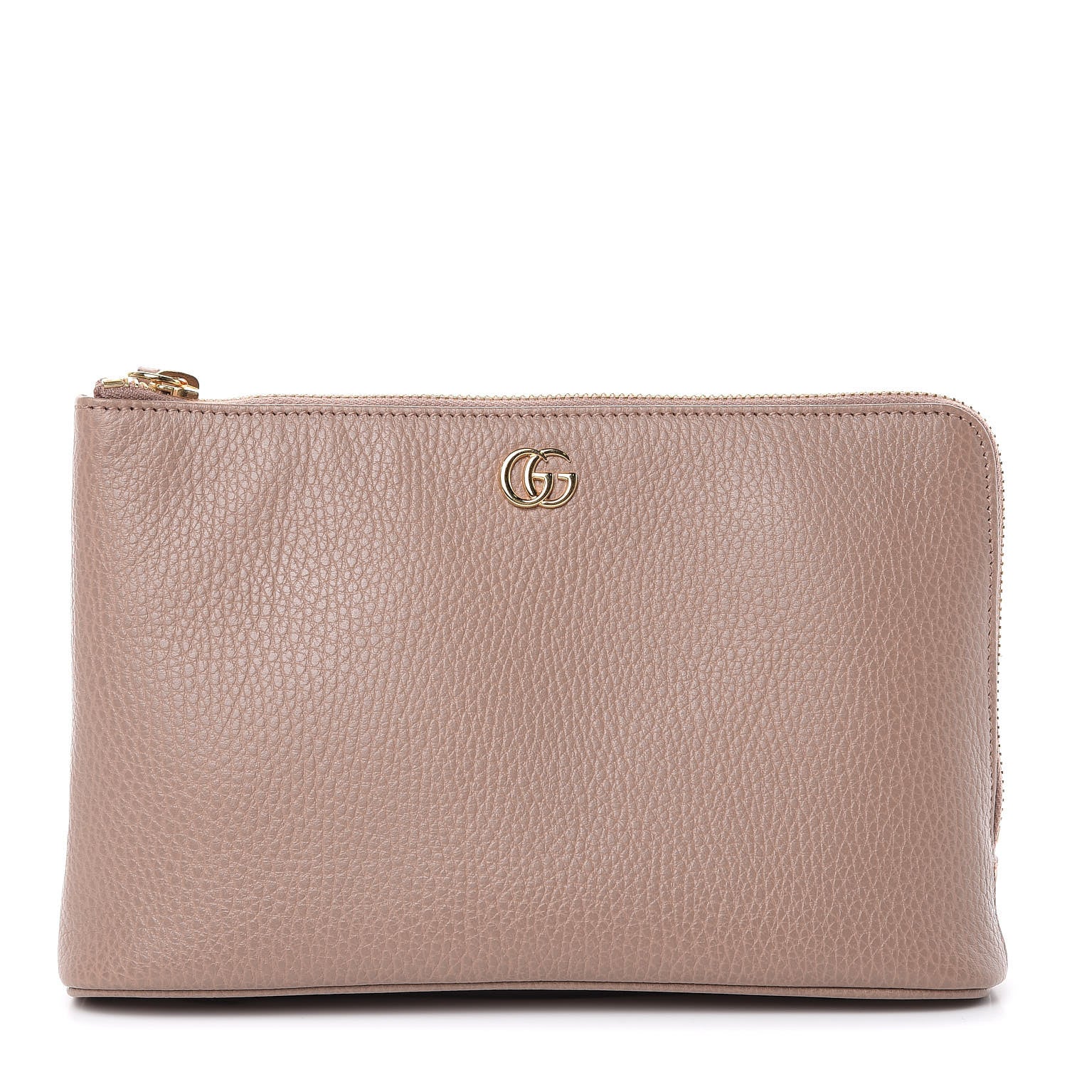 Gucci Calfskin GG Marmont Zip Pouch Porcelain Rose 1 of 9
