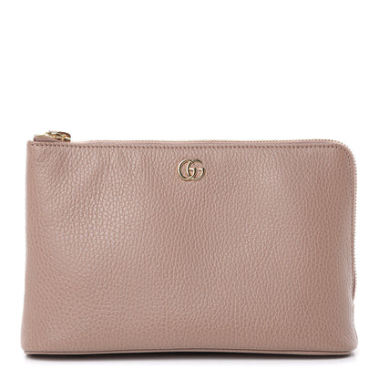 Gucci Calfskin GG Marmont Zip Pouch Porcelain Rose 1 of 9