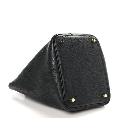 Hermes Taurillon Clemence Matte Alligator Picotin Lock Touch 18 PM Black 4 of 10