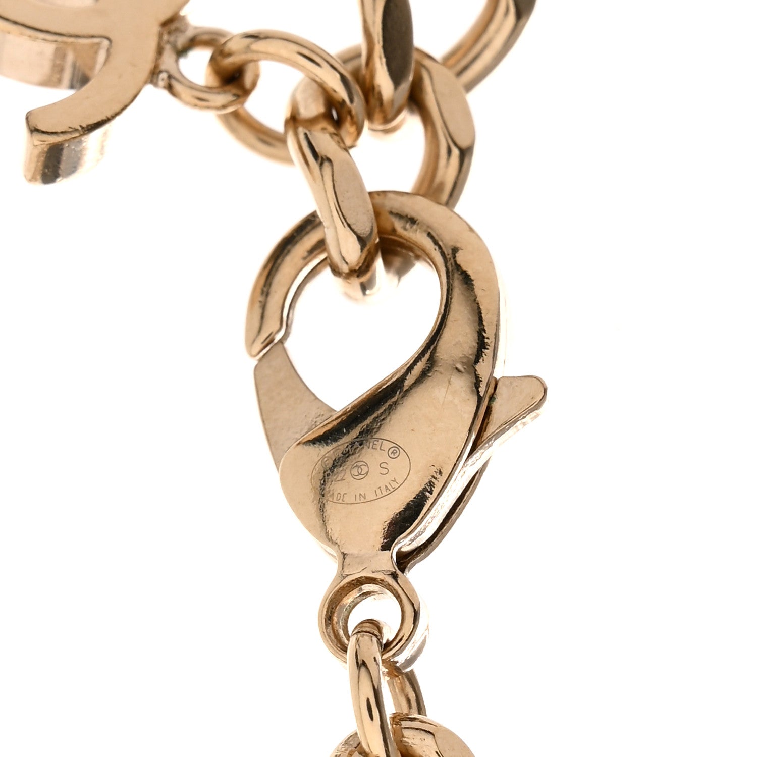 Chanel Crystal CC Chain Links Choker Necklace Gold 5 of 5