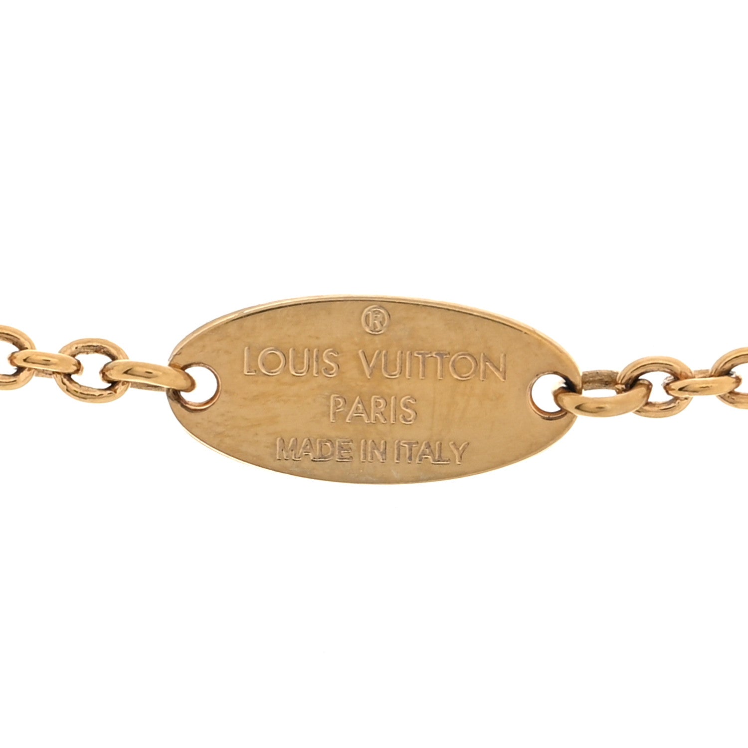 Louis Vuitton Metal Crystal LV Iconic Necklace Gold 4 of 4