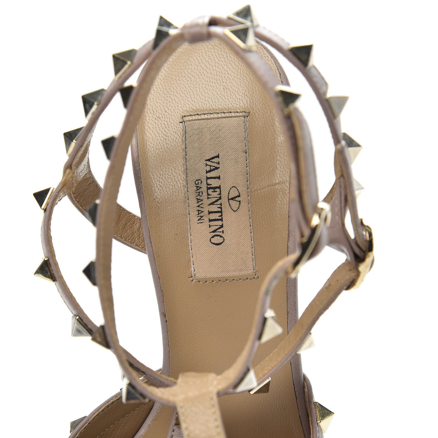 Patent Nappa Rockstud Ankle Strap 65mm Pumps 37 Black Poudre