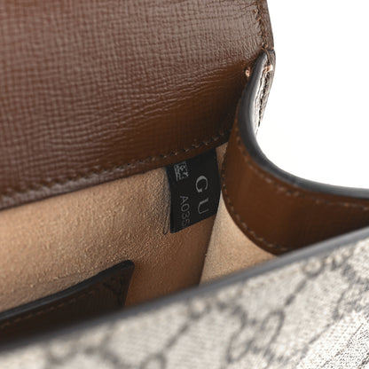 Gucci GG Supreme Monogram Azalea Calfskin Web Small Horsebit 1955 Crossbody Bag Beige Ebony Brown Sugar 7 of 12